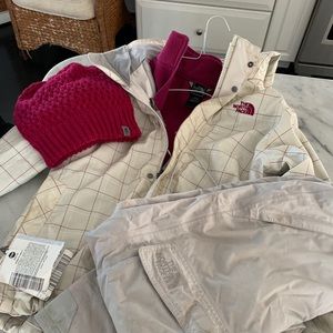 North Face Ski Outfit (jacket, fleece, pants, hat)